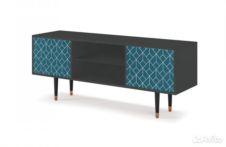 Тв-тумба T2 - Антрацит - Turquoise Geometry