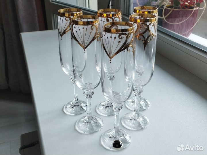 Хрусталь Bohemia бокалы для шампанского