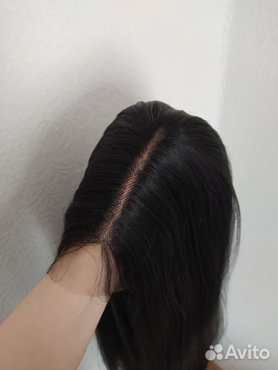 Новый парик черный на сетке lace front 80см