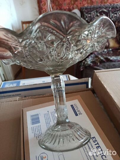 Ваза для фруктов на ножке СССР