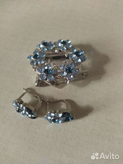 Брошь + серьги