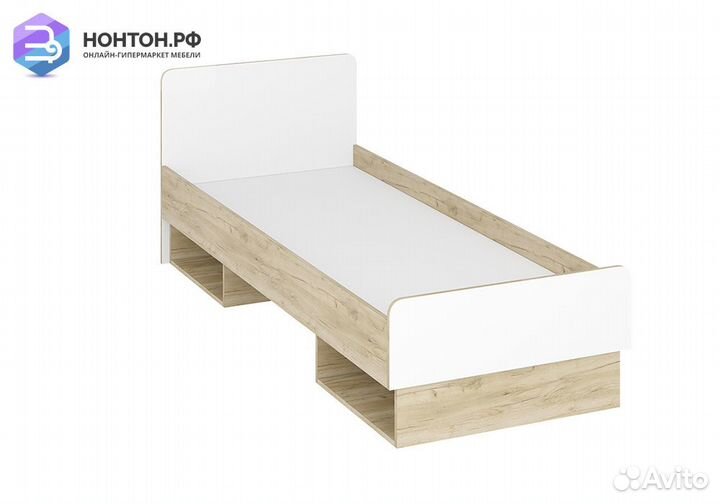 Кровать Мирра дуб крафт серый / белый