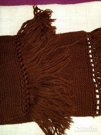 Шарф коричневый 2 м. x 18 см