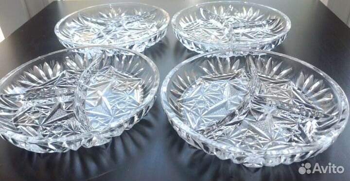 Набор из 6 хрустальных менажниц СССР