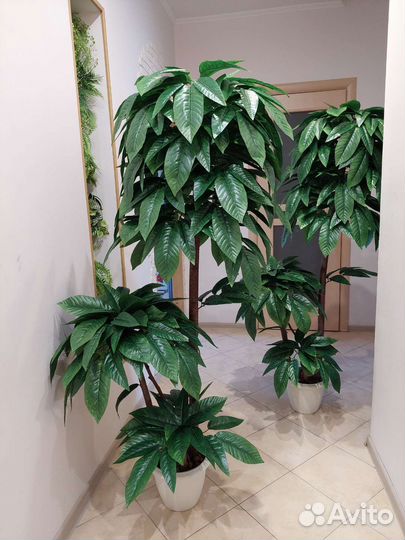 Искусственные деревья в горшке