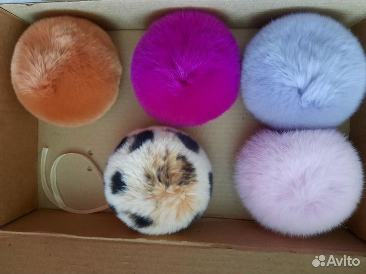 Помпоны натуральные кролик рекс