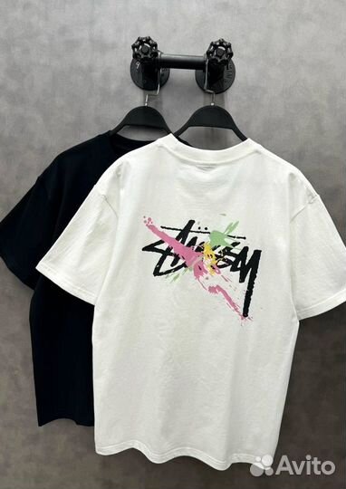 Stussy футболка оверсайз брызги красок