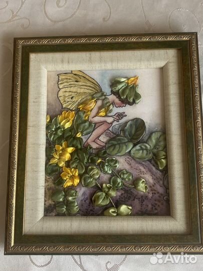 Вышитая картина, 26х23 см, ручная работа