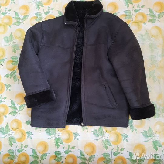 Кожаная дубленка мужская 48 50