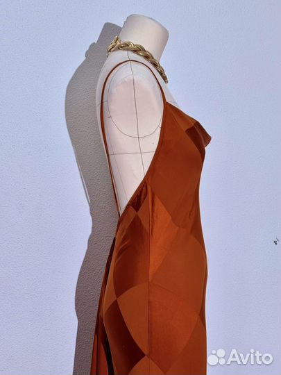 Вечернее платье шашки длинное вискоза ретро винтаж