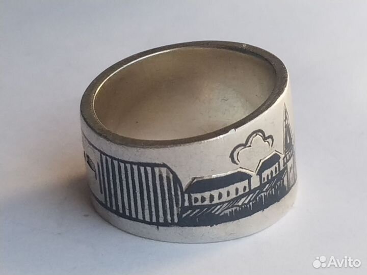 Кольцо СССР серебро 875
