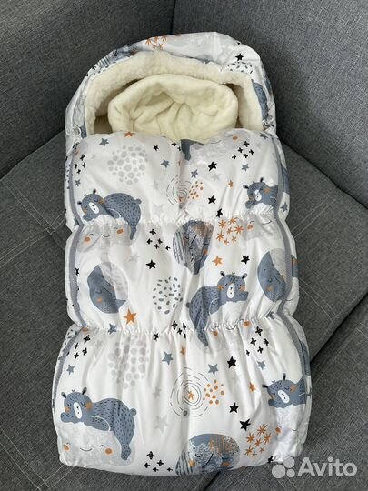 Зимний конверт+комбинезон на выписку 0-3 месяца