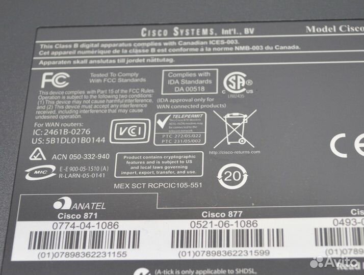Cisco 877-K9 маршрутизатор