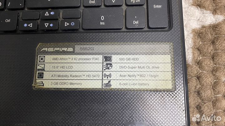 Ноутбук Acer aspire 5552g