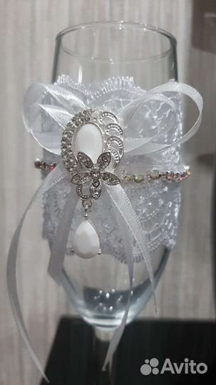 Свадебные бокалы ручной работы