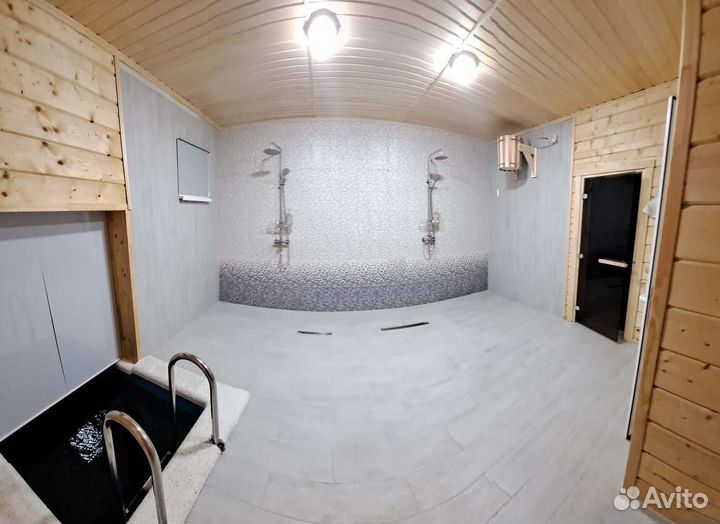 Баня на дровах с бассейном