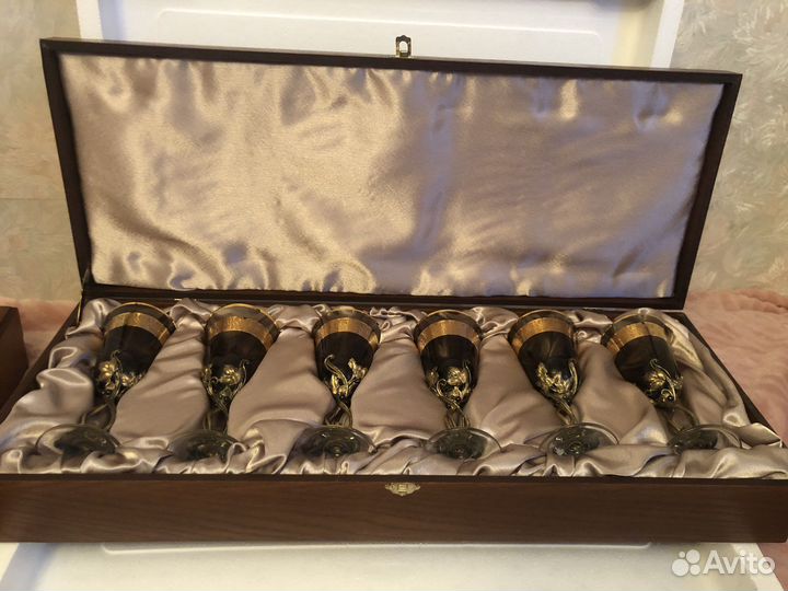 Эксклюзивные бокалы богемское стекло ручной работы