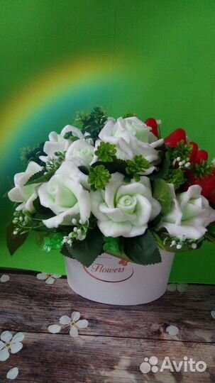 Букет цветов из мыла на юбилей