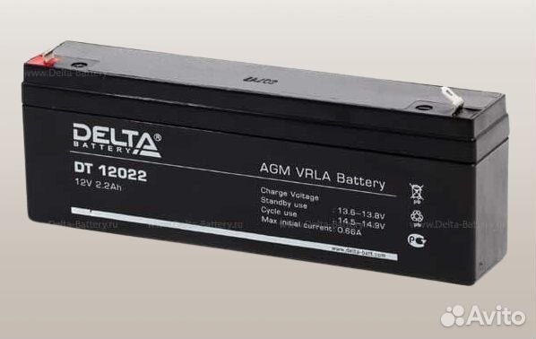 Аккумулятор ибп delta DT 12022 12V 2.2Ah