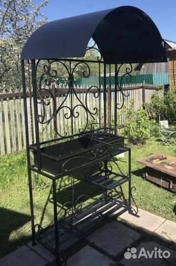 Мангал с печью под казан и крышей от производителя