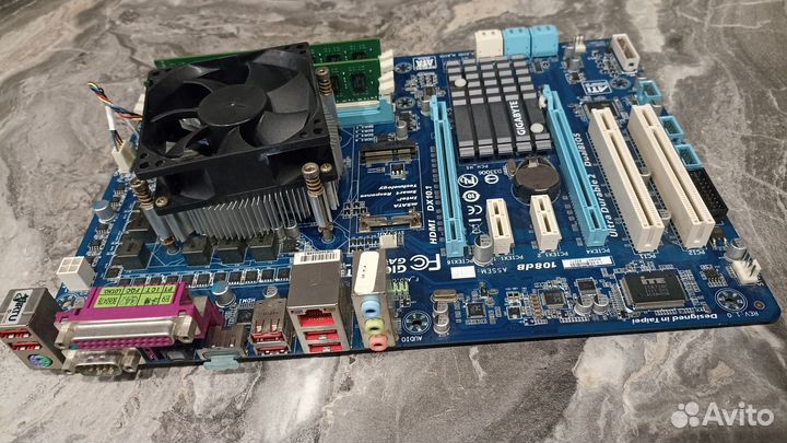 Материнская плата 1155 с процессором и памятью
