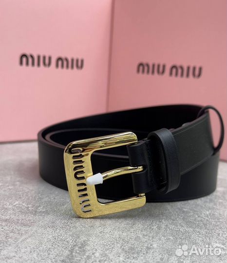 Ремень женский кожаный lux miu miu