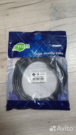 Кабель vga 3mm черно-синий