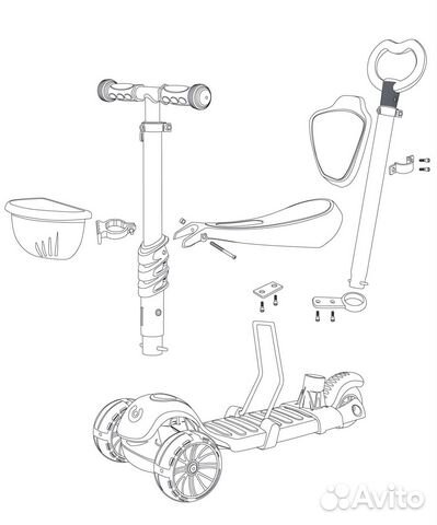 Самокат-беговел Ridex Starlet (3-х колесный) (Све