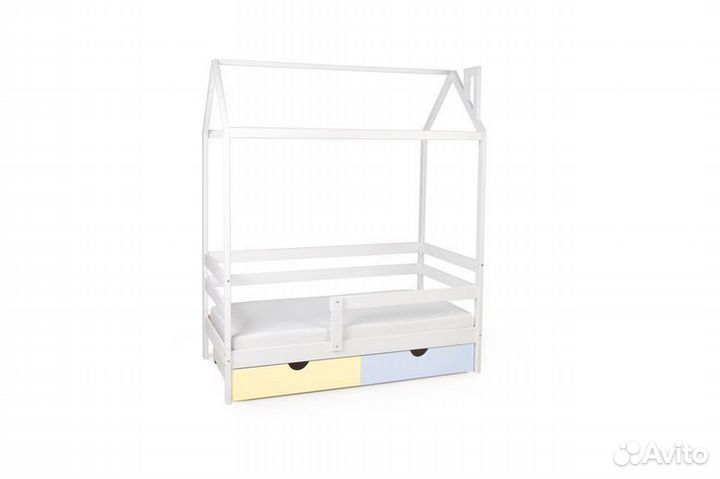 Кроватка домик детская с бортиком берёза