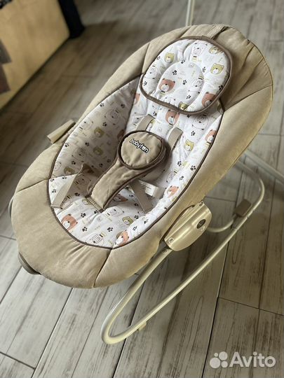 Детские электронные качели-шизлонг babyton 2в1