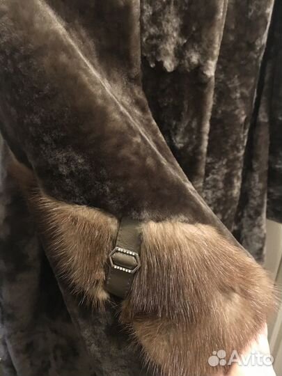 Шуба мутоновая с норкой