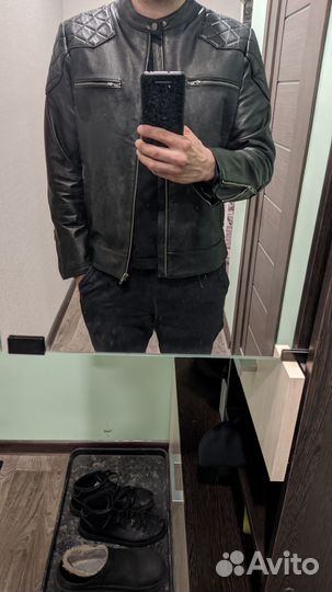 Кожаная куртка мужская 48 50