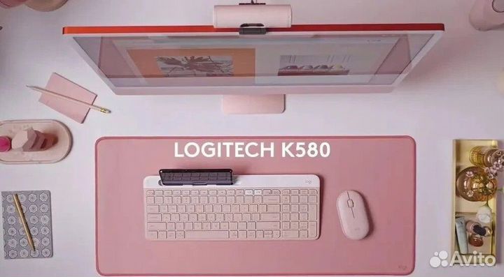 Клавиатура Logitech K580, розовая