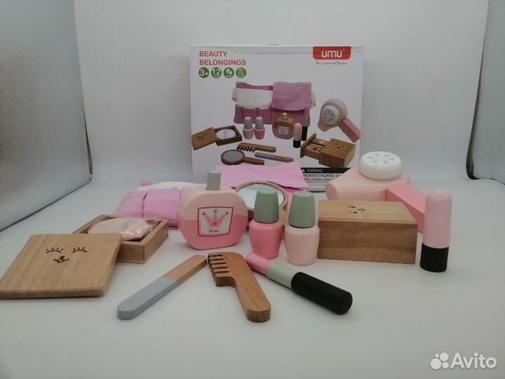Деревянный набор детской косметики