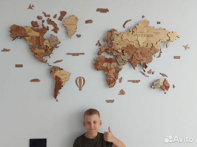 Карта мира из дерева(панно на стену) объявление продам