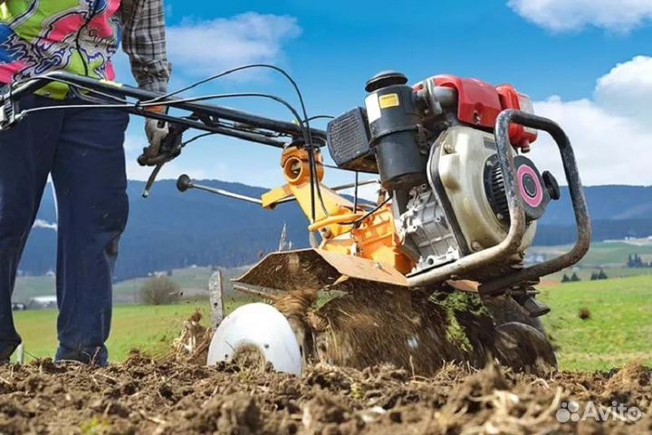 Вспашка мотоблоком, покос травы (триммер,газ.кос)