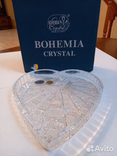 Ваза сердце хрусталь Богемия