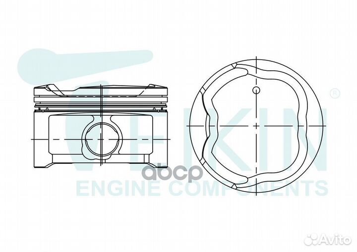 Поршень без колец Toyota 2TR-FE d95.0 STD