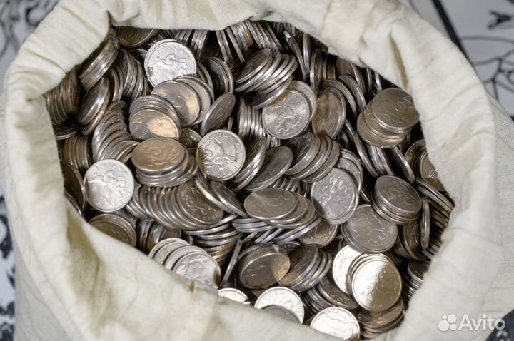 Мешок монет 5 копеек с 1997 г. 13,1 кг ммд, спмд