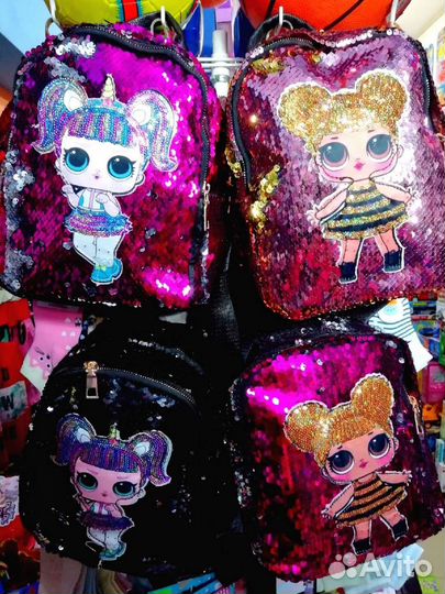 Детские рюкзаки С пайетками кукла лол 27 см