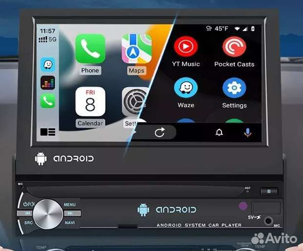 Магнитола 1din 2G/32G с выдвижным экраном7