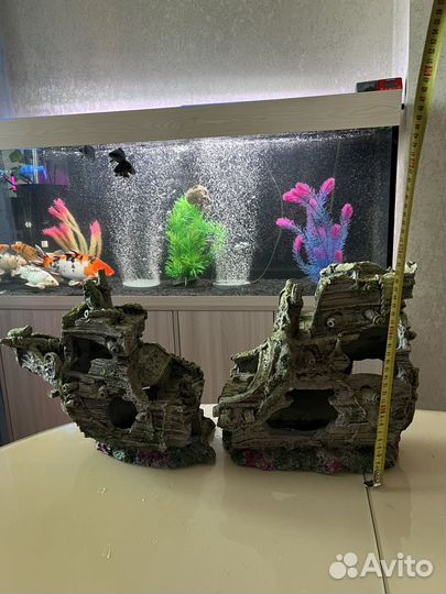 Декорации для аквариума корабль