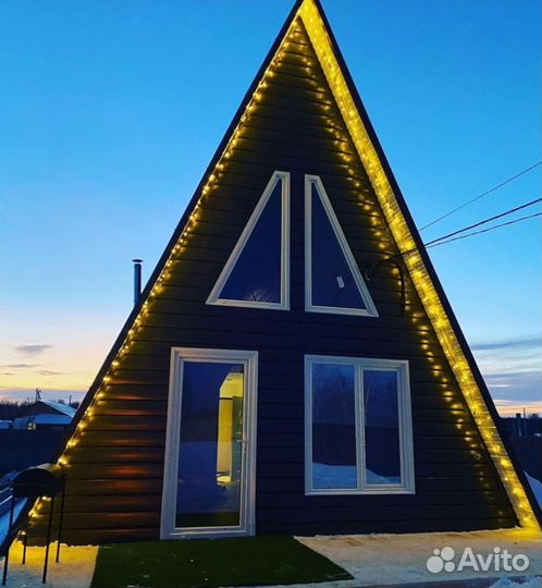 Дом А-фрейм с чаном и с баней посуточно