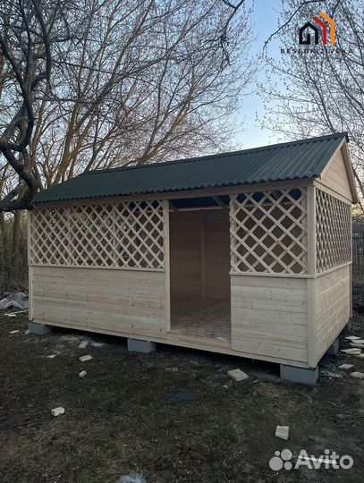 Беседка из сосны. Доставка