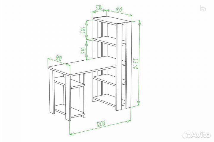Стол компьютерный Slim стн-145/120 бен