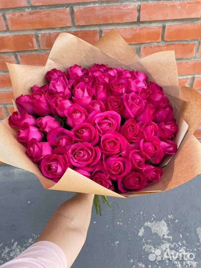 51 роза. Букет из роз 70см 51шт