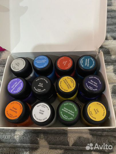 Акриловые краски для ткани, набор для творчества