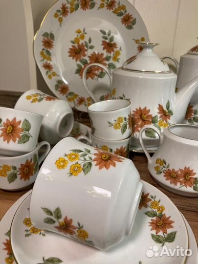 Чайный кофейный сервиз Bohemia винтаж