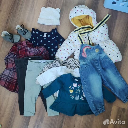 Пакет фирменных вещей на девочку 6-12 месяцев74-80
