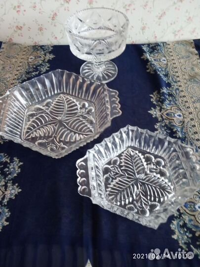 Хрустальная салатница конфетница